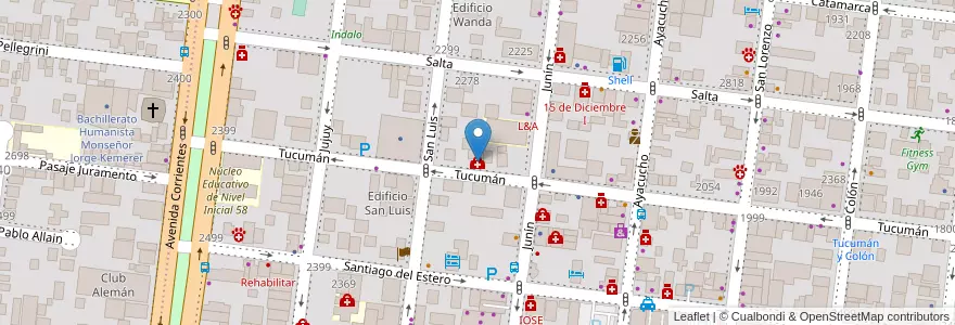 Mapa de ubicacion de Instituto Médico de Especialistas en アルゼンチン, ミシオネス州, Departamento Capital, Municipio De Posadas, Posadas.