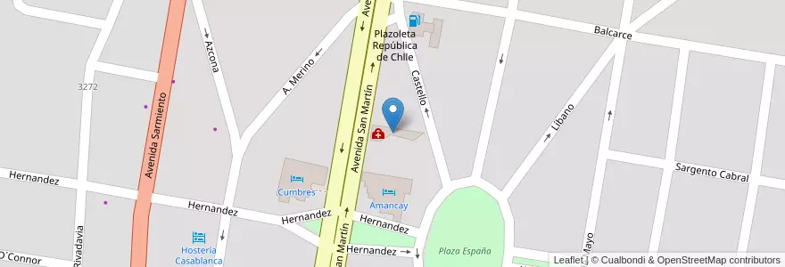 Mapa de ubicacion de Instituto medico de la comunidad en Argentina, Chile, Río Negro, Departamento Bariloche, El Bolsón.