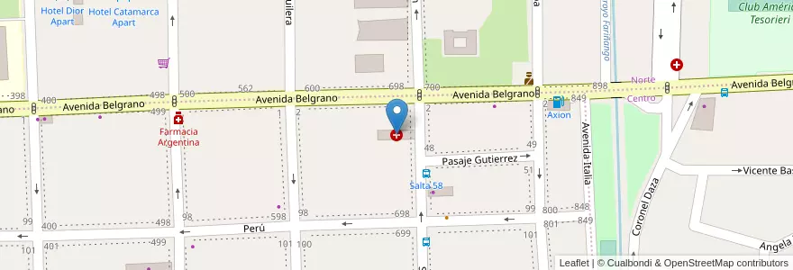 Mapa de ubicacion de Instituto Medico de la Comunidad en Аргентина, Катамарка, Departamento Capital, Municipio De San Fernando Del Valle De Catamarca, San Fernando Del Valle De Catamarca.