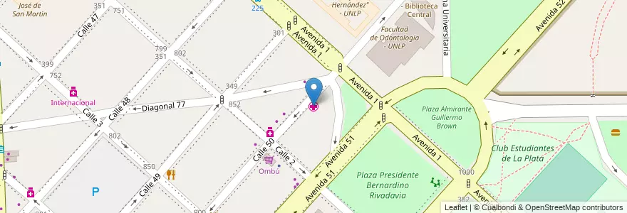 Mapa de ubicacion de Instituto Médico Platense, Casco Urbano en آرژانتین, استان بوئنوس آیرس, Partido De La Plata, La Plata.