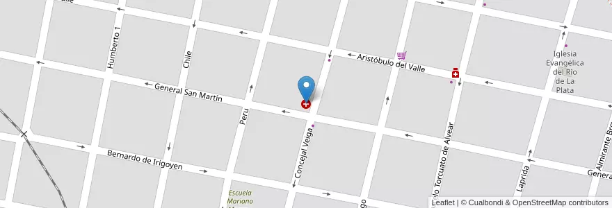 Mapa de ubicacion de Instituto Médico Quirúrgico Garat en Arjantin, Entre Ríos, Departamento Concordia, Distrito Suburbios, Concordia, Concordia.