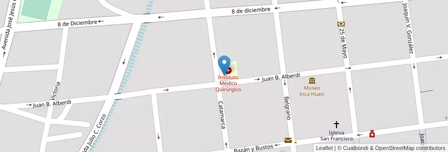 Mapa de ubicacion de Instituto Médico Quirurgico en آرژانتین, La Rioja, Departamento Capital, La Rioja.