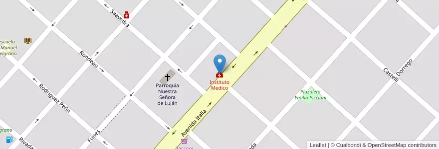 Mapa de ubicacion de Instituto Medico en 아르헨티나, 부에노스아이레스주, Partido De General Belgrano, General Belgrano.