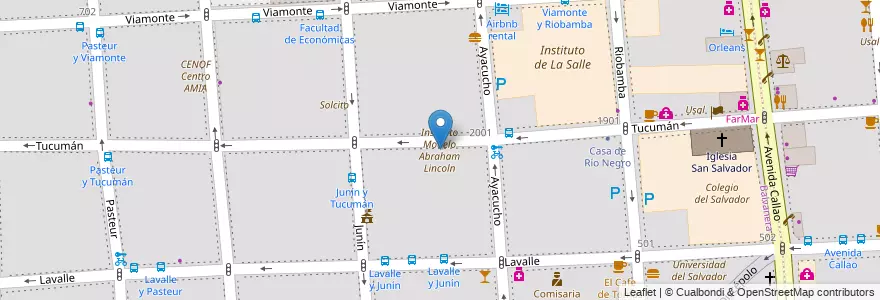 Mapa de ubicacion de Instituto Modelo Abraham Lincoln, Balvanera en 阿根廷, Ciudad Autónoma De Buenos Aires, Comuna 3, 布宜诺斯艾利斯.