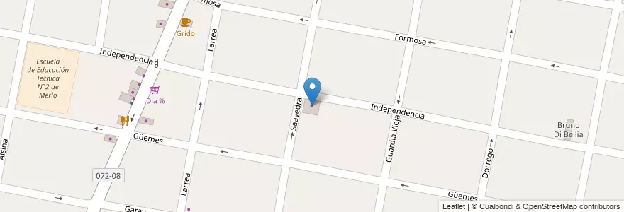 Mapa de ubicacion de Instituto Modelo Auxilio de Maria en Arjantin, Buenos Aires, Partido De Merlo, Merlo.