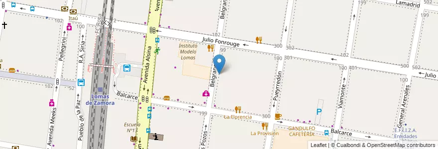 Mapa de ubicacion de Instituto Modelo Lomas en アルゼンチン, ブエノスアイレス州, Partido De Lomas De Zamora, Lomas De Zamora.