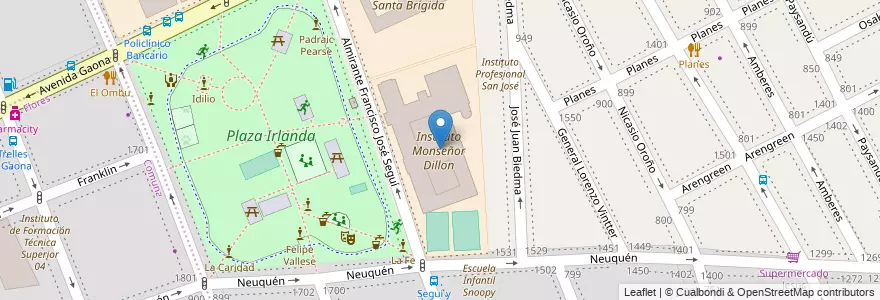 Mapa de ubicacion de Instituto Monseñor Dillon, Caballito en 阿根廷, Ciudad Autónoma De Buenos Aires, 布宜诺斯艾利斯, Comuna 6.