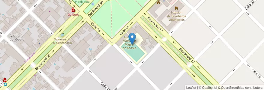 Mapa de ubicacion de Instituto Monseñor Miguel de Andrea en 阿根廷, 布宜诺斯艾利斯省, Partido De Colón, Colón.