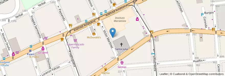 Mapa de ubicacion de Instituto Monseñor Sabelli, Caballito en Arjantin, Ciudad Autónoma De Buenos Aires, Buenos Aires, Comuna 6.