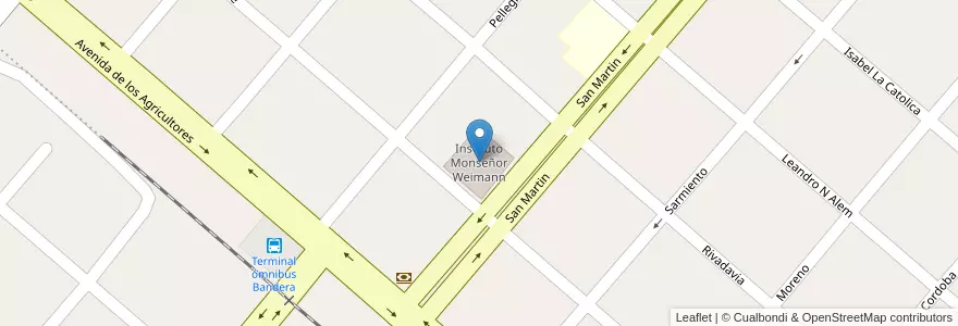 Mapa de ubicacion de Instituto Monseñor Weimann en Argentina, Santiago Del Estero, Departamento Belgrano.