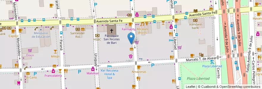 Mapa de ubicacion de Instituto Musical Artístico Valeria Lynch, Retiro en Arjantin, Ciudad Autónoma De Buenos Aires, Comuna 1, Buenos Aires.