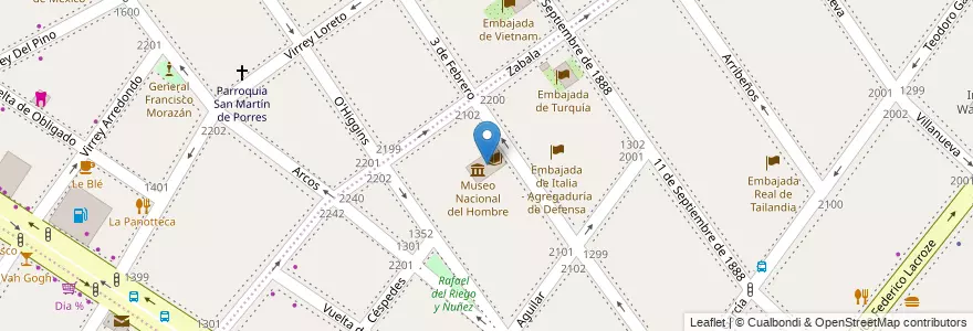 Mapa de ubicacion de Instituto Nacional de Antropología y Pensamiento Latinoamericano, Palermo en 아르헨티나, Ciudad Autónoma De Buenos Aires, 부에노스아이레스, Comuna 14.