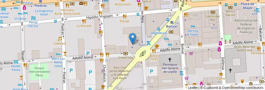 Mapa de ubicacion de Instituto Nacional de Estadísticas y Censos, Montserrat en آرژانتین, Ciudad Autónoma De Buenos Aires, Comuna 1, Buenos Aires.