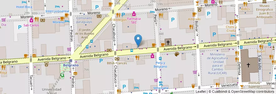 Mapa de ubicacion de Instituto Nacional de la Administración Pública, Montserrat en 阿根廷, Ciudad Autónoma De Buenos Aires, Comuna 1, 布宜诺斯艾利斯.