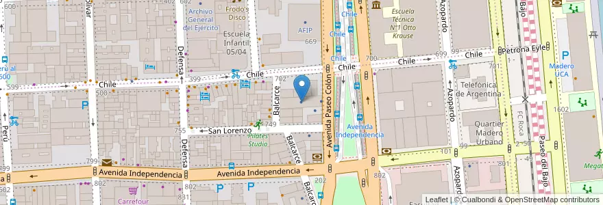 Mapa de ubicacion de Instituto Nacional de la Propiedad Industrial, San Telmo en Argentina, Ciudad Autónoma De Buenos Aires, Comuna 1, Buenos Aires.