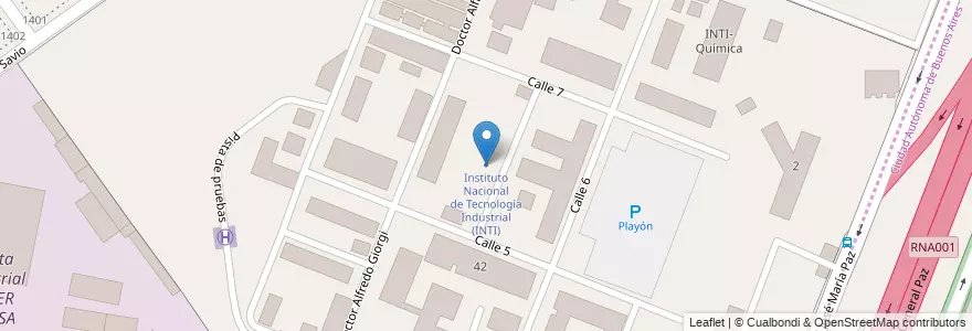 Mapa de ubicacion de Instituto Nacional de Tecnología Industrial (INTI) en Аргентина, Буэнос-Айрес, Partido De General San Martín.