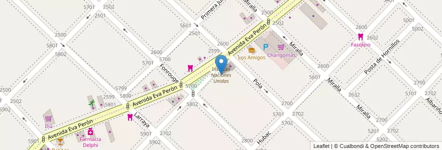 Mapa de ubicacion de Instituto Naciones Unidas, Villa Lugano en アルゼンチン, Ciudad Autónoma De Buenos Aires, Comuna 9, ブエノスアイレス.