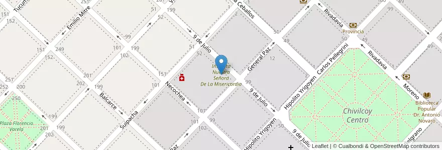Mapa de ubicacion de Instituto Nuestra Señora De La Misericordia en Argentine, Province De Buenos Aires, Partido De Chivilcoy, Chivilcoy.