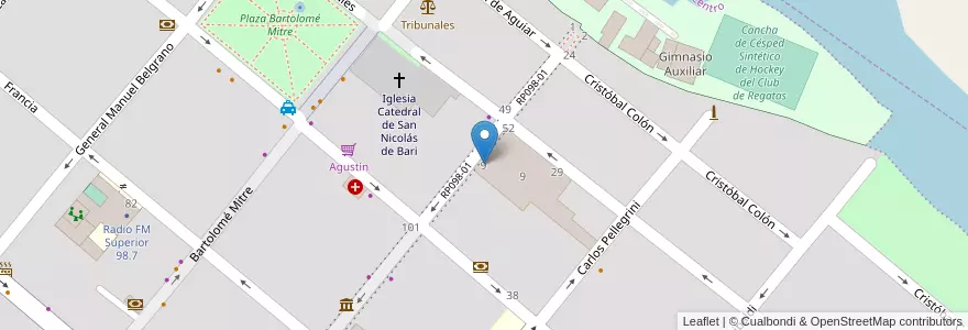 Mapa de ubicacion de Instituto Nuestra Señora de la Misericordia en 阿根廷, 布宜诺斯艾利斯省, Partido De San Nicolás, San Nicolás De Los Arroyos.