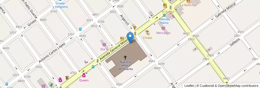 Mapa de ubicacion de Instituto Nuestra Señora del Huerto, Villa Pueyrredon en Argentina, Ciudad Autónoma De Buenos Aires, Comuna 12, Buenos Aires.