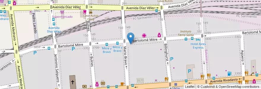Mapa de ubicacion de Instituto Nuestro Tiempo, Almagro en Argentinië, Ciudad Autónoma De Buenos Aires, Comuna 5, Buenos Aires.