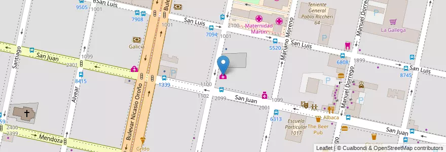 Mapa de ubicacion de Instituto Oftalmológico de Rosario en Argentinien, Santa Fe, Departamento Rosario, Municipio De Rosario, Rosario.