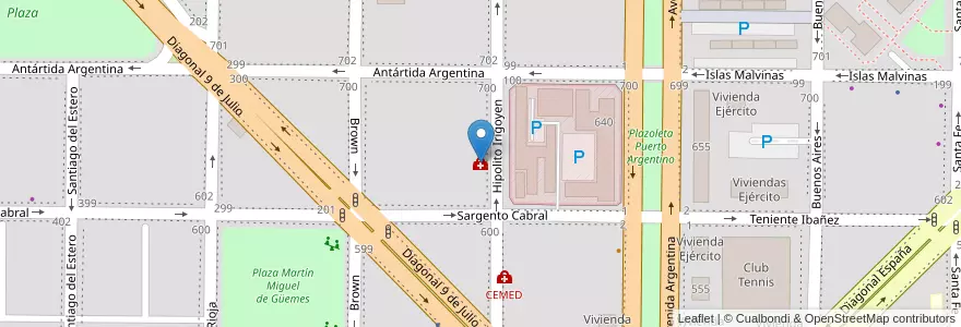 Mapa de ubicacion de Instituto Oftalmologico Del Valle en 아르헨티나, 칠레, 네우켄주, Departamento Confluencia, Municipio De Neuquén, Neuquén.