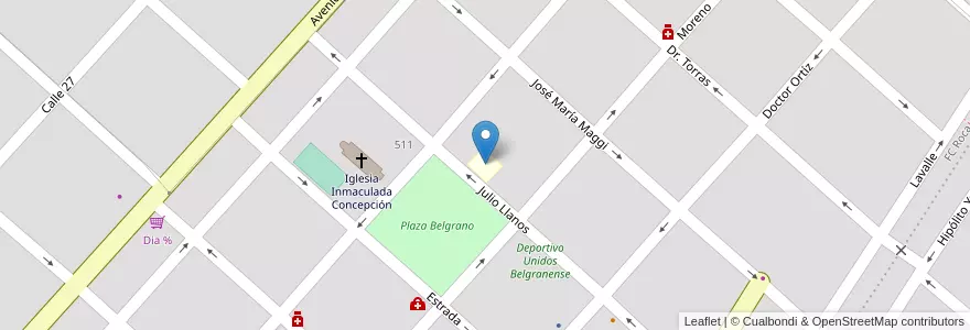 Mapa de ubicacion de Instituto Osvaldo Magnasco en アルゼンチン, ブエノスアイレス州, Partido De General Belgrano, General Belgrano.