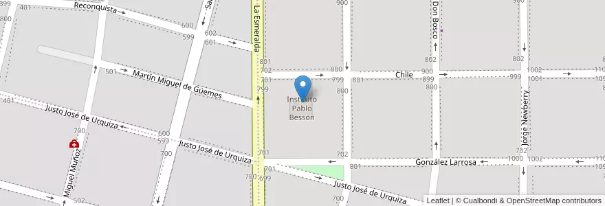Mapa de ubicacion de Instituto Pablo Besson en Аргентина, Чили, Рио-Негро, Cipolletti, Departamento General Roca.
