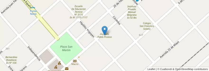 Mapa de ubicacion de Instituto Pablo Picasso en آرژانتین, Salta, General San Martín, Municipio De Embarcación.