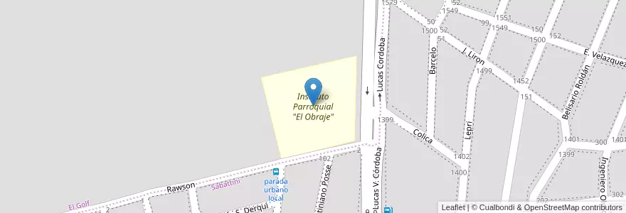 Mapa de ubicacion de Instituto Parroquial "El Obraje" en Arjantin, Córdoba, Departamento Santa María, Pedanía Alta Gracia, Municipio De Alta Gracia, Alta Gracia.