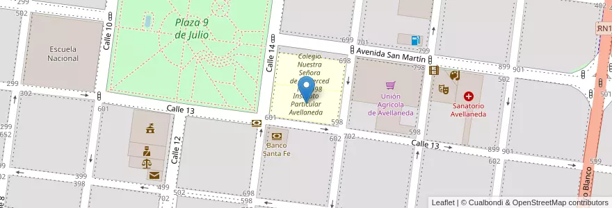 Mapa de ubicacion de Instituto Particular Avellaneda en Arjantin, Santa Fe, Departamento General Obligado, Municipio De Avellaneda.