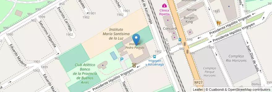 Mapa de ubicacion de Instituto Pedro Poveda en Arjantin, Buenos Aires, Partido De Vicente López, Vicente López.