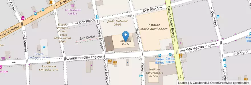 Mapa de ubicacion de Instituto Pío IX, Almagro en Argentine, Ciudad Autónoma De Buenos Aires, Comuna 5, Buenos Aires.