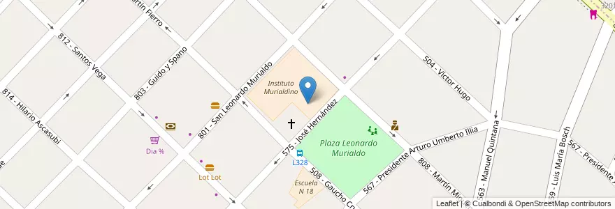 Mapa de ubicacion de Instituto Pio XII en アルゼンチン, ブエノスアイレス州, Partido De Tres De Febrero, Villa Bosch.