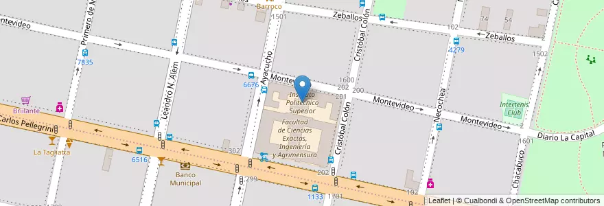 Mapa de ubicacion de Instituto Politécnico Superior en アルゼンチン, サンタフェ州, Departamento Rosario, Municipio De Rosario, ロサリオ.