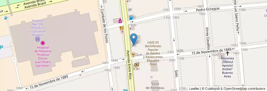 Mapa de ubicacion de Instituto Presbitero Manuel Albertí, Constitucion en アルゼンチン, Ciudad Autónoma De Buenos Aires, Comuna 4, ブエノスアイレス.