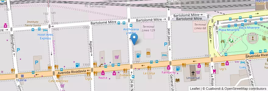 Mapa de ubicacion de Instituto Privado Arcángel San Miguel, Balvanera en Argentine, Ciudad Autónoma De Buenos Aires, Comuna 3, Buenos Aires.