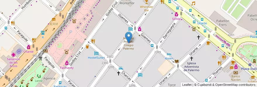 Mapa de ubicacion de Instituto Privado Colegio Palermo, Palermo en Argentine, Ciudad Autónoma De Buenos Aires, Buenos Aires, Comuna 14.