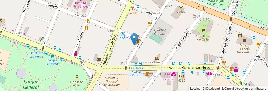 Mapa de ubicacion de Instituto Privado de Capacitación Profesional, Palermo en アルゼンチン, Ciudad Autónoma De Buenos Aires, Comuna 2, ブエノスアイレス.