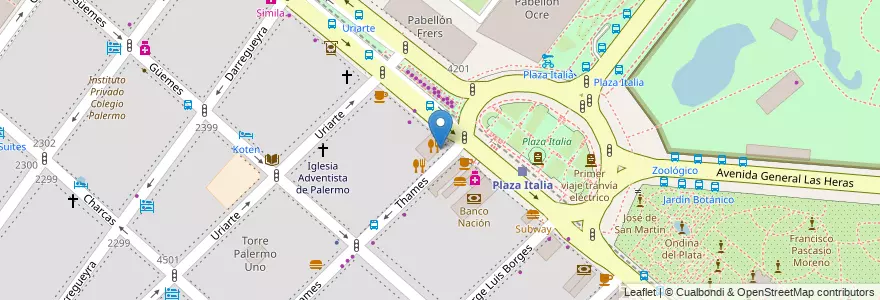 Mapa de ubicacion de Instituto Privado de Psicología Social del Sur, Palermo en Argentinien, Ciudad Autónoma De Buenos Aires, Buenos Aires, Comuna 14.