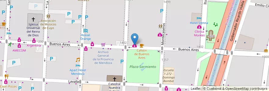 Mapa de ubicacion de Instituto Privado de Radioterapia de Cuyo en Аргентина, Чили, Мендоса, Departamento Capital, Ciudad De Mendoza, Sección 3ª Parque O'Higgins.