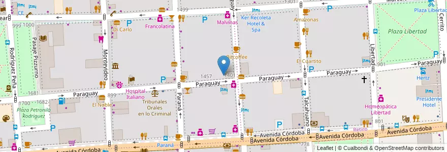 Mapa de ubicacion de Instituto Privado del Inmaculado Corazón de María Adoratrices, Recoleta en アルゼンチン, Ciudad Autónoma De Buenos Aires, Comuna 2, Comuna 1, ブエノスアイレス.