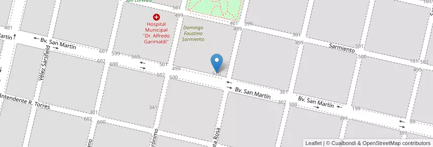 Mapa de ubicacion de Instituto Privado "Padre Francisco Azkúnaga" en Argentinië, Córdoba, Departamento Tercero Arriba, Pedanía Punta Del Agua, Municipio De Las Perdices, Las Perdices.