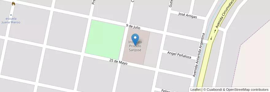 Mapa de ubicacion de Instituto Privado SanJosé en Аргентина, Кордова, Departamento Unión, Pedanía Ascasubi, Municipio De Justiniano Posse, Justiniano Posse.