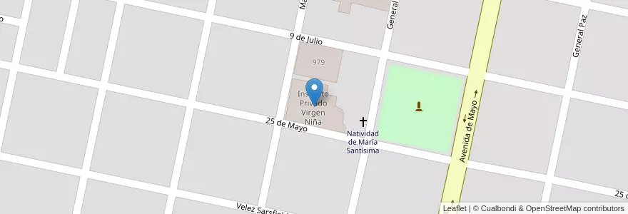 Mapa de ubicacion de Instituto Privado Virgen Niña en アルゼンチン, コルドバ州, Departamento Unión, Pedanía Ascasubi, Municipio De Justiniano Posse, Justiniano Posse.