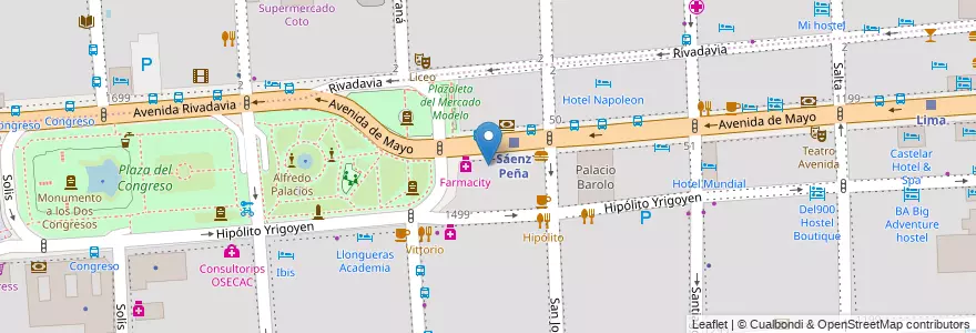 Mapa de ubicacion de Instituto Prof. de Enseñanza Superior IPES, Montserrat en 阿根廷, Ciudad Autónoma De Buenos Aires, Comuna 1, 布宜诺斯艾利斯.