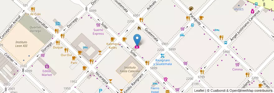 Mapa de ubicacion de Instituto Psicoterapeutico Tempora, Palermo en Arjantin, Ciudad Autónoma De Buenos Aires, Buenos Aires, Comuna 14.