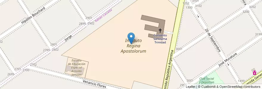 Mapa de ubicacion de Instituto Regina Apostolorum en Argentine, Province De Buenos Aires, Partido De Almirante Brown, José Mármol.