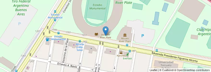 Mapa de ubicacion de Instituto River Plate, Belgrano en アルゼンチン, Ciudad Autónoma De Buenos Aires, ブエノスアイレス, Comuna 13.